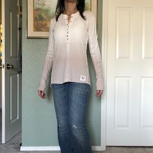 Free People Cozy Up Henley Long Sleeve Top - EUC